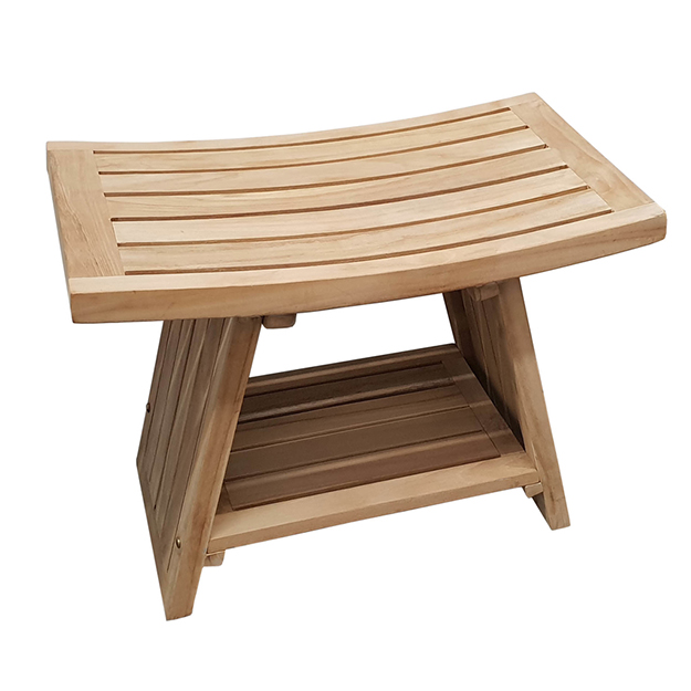 כיסא מעץ טיק למקלחון 60 ס"מ כיסא מעץ למקלחת לאונרדו הום leonardo home