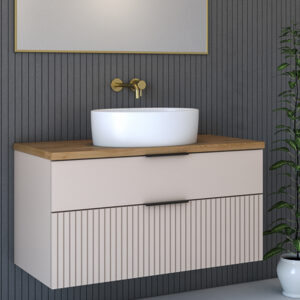 ארון אמבטיה תלוי 2 מגירות ארון אמבטיה עם משטח בוצ'ר ארון אמבטיה עם כיור מונח לאונרדו הום leonardo home