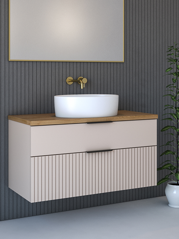 ארון אמבטיה תלוי 2 מגירות ארון אמבטיה עם משטח בוצ'ר ארון אמבטיה עם כיור מונח לאונרדו הום leonardo home